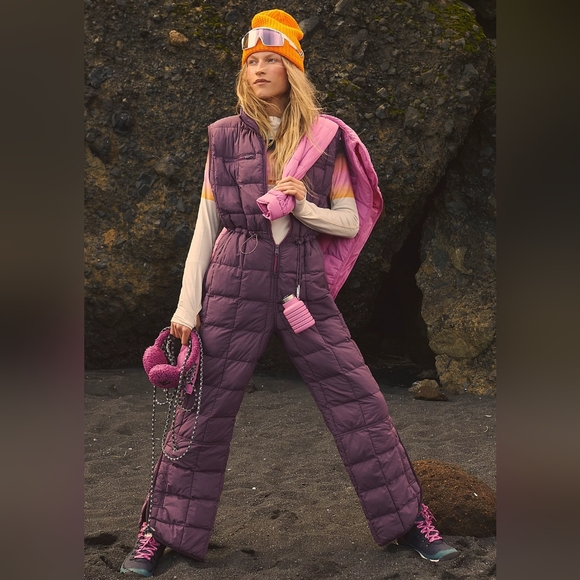 FP Movement Pippa Packable Puffer Jumpsuit Purple Large